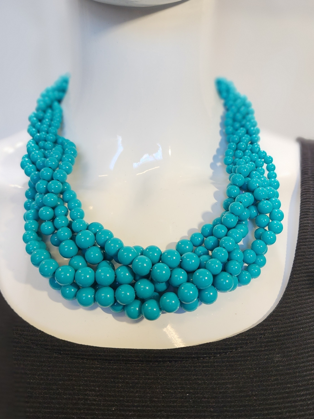 Bold Turquoise Multi-Strand Beaded Necklace - Women Jewelry